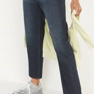 Old Navy High-Waisted Button-Fly Slouchy Straight Cropped Jeans for Women Sz-28